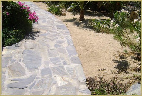 flagstone around pool